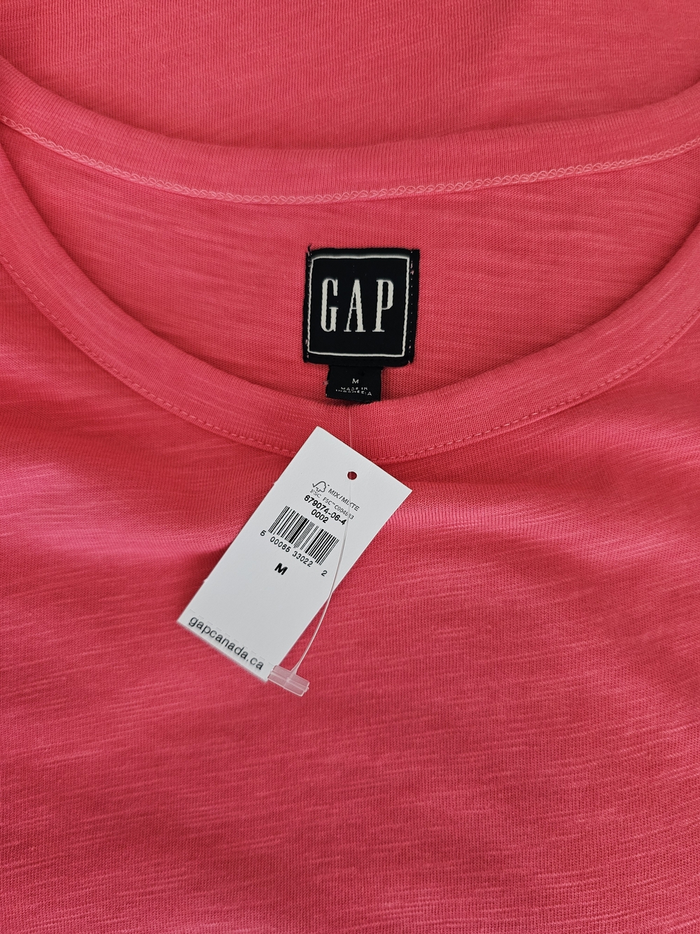 GAP Coral Pink Short Sleeve Midi T-Shirt Dress - Picture 10 of 16